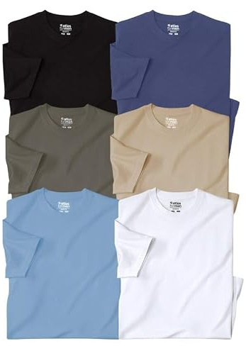 ATLAS FOR MEN - 6er-Pack Herren-T-Shirts mit kurzen Ärmeln - Erhältlich in großen Größen von M bis 5XL