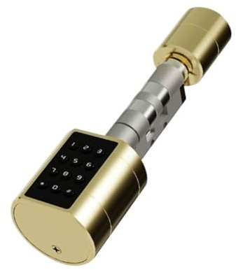 Maniglia intelligente per porta, smart Bluetooth, serratura a cilindro intelligente, serratura elettronica digitale, lucchetto di sicurezza per ufficio (oro)