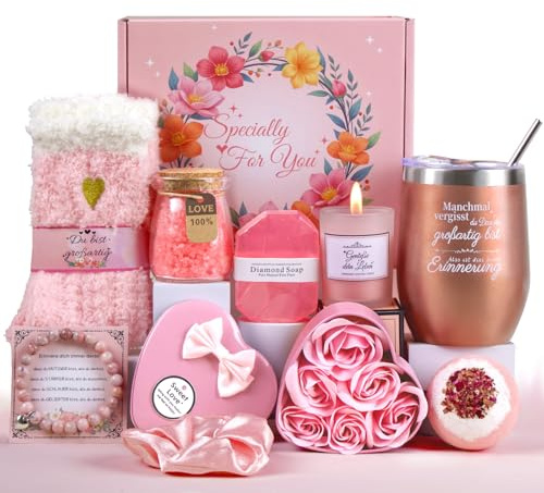 Geschenke für Frauen, Geburtstagsgeschenk für Frauen, Weihnachten, Geschenk Muttertag, Geburtstagsgeschenk für Freundin, Schwester, Mama, Beste Freundin Geschenkset Trinkgläser