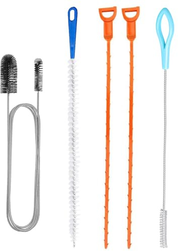 5 Stück Rohrreinigungsspirale, Abflussreiniger Spirale Sticks, Doppelkopf Spirale Abfluss Rohrreinigung, Flexible Rohrreiniger Spirale, Abflussspirale für Küche Waschbecken Badewanne Abwasserkanäle