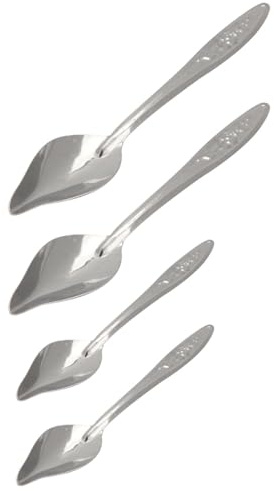 JECOMPRIS Cucharas para Alimentar Loros 4 Piezas Acero Inoxidable Seguro Grandes y Pequeñas para Polvo de Leche y Sopa Utensilios de Alimentación Manual para Pájaros Mascotas