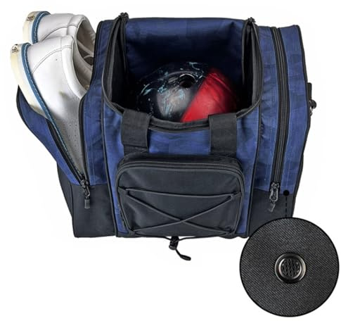 Generisch Bowlingtaschen 1 Ball,Bowlingtasche mit einem Ball - Einzelne -Tasche,Multifunktionale Handtasche mit verstellbarem Gürtel, gepolstertes Fach, passend für -Schuhe für Damen und Herren