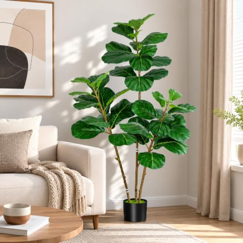 5FT Artificial Fiddle Leaf Fig Tree 150cm Realistic Faux Ficus Lyrata Plant