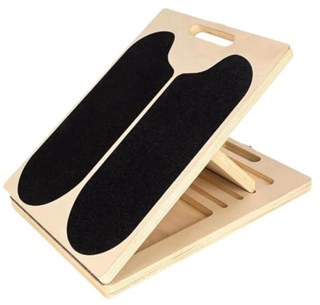 Zxpjkyu Tabla de Estiramiento de Pantorrillas de Madera Liviana Y en ángulo para Entrenamiento Físico.