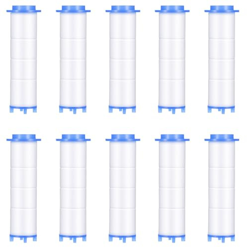 Telooco Pièces filtres de rechange pour pommeau de douche, 7 x 2,4 cm, cartouches de filtre en coton PP pommeaux de douche-élément filtrant pour douche à main