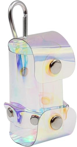 Abbdbd Klar iriserande holografisk golfbollsväska, bärbar midjeklämma bollpåse, magnetiskt sugspänne golfväska tillbehör