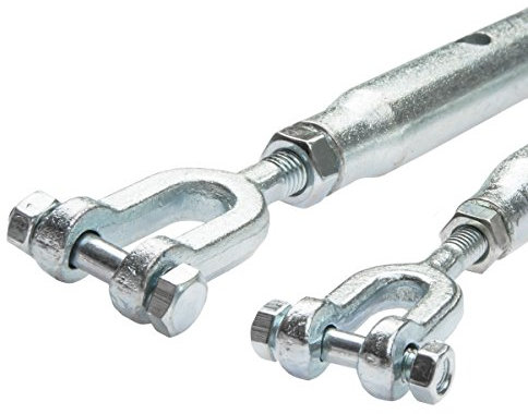 Seilwerk STANKE 4x M8 Tendeur à Vis Manille-Manille Galvanisé Ecrou de Serrage Raccordement Vissé Câbles en Acier 110 mm