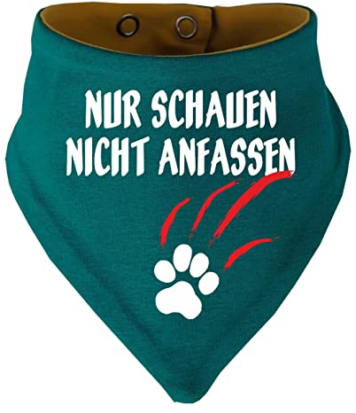 Kleiner Fratz Hunde Wende- Halstuch Multicolor (Fb: petrol-gelb) (Gr.3 - HU 36-42 cm) Nur schauen nicht anfassen