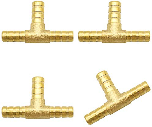 posionks Jun-H 4PCS Connettore Tubo Flessibile in Ottone Connettore del Tubo Flessibile del Carburante Connettore del Tubo Flessibile del Carburante Tee (8mm)