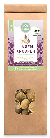 naftie Bio Linsen Knusper Hundekekse Leckerli vegan - 150g | purinarm, handgebacken, Buchweizenmehl, glutenfrei, nur für artige Hunde