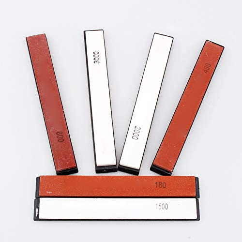 Sharpening Stone Set, Akozon Knife Sharpener, 6Pcs/Set Whetstone Sharpening Stones Set Grit 180# 400# 800# 1500# 2000# 3000# for Kitchen