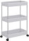 SONGMICS Carrello Portaoggetti a 3 Livelli, Carrello con Ruote, Carrello da Cucina Salvaspazio in Bagno Ufficio, 23,6 x 42 x 60,6 cm, Bianco Nuvola KSC009W01