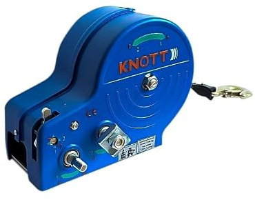 KNOTT Seilwinde Anhänger Boot mit Gurt 1150 kg Gehäuse blau