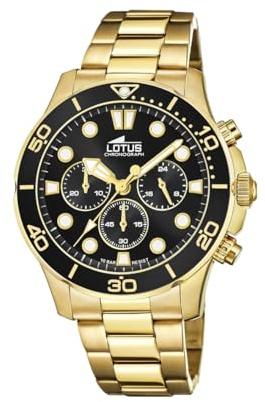 LOTUS Reloj Hombre 18758/3 Excellent Caja de Acero Inoxidable 316l Dorado Correa de Acero Inoxidable 316l Dorado