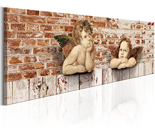 murando - Wandbilder XXL Engel 90x30 cm 1 tlg - Wand Deko Vlies Leinwand Bilder Groß Wanddeko Wohnzimmer Schlafzimmer Kunstdrucke Panoramabild - Holzoptik Ziegeloptik h-C-0026-b-a