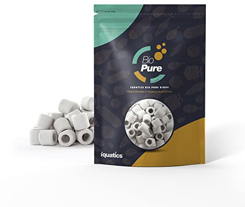 iQuatics Bio Pure-Rings Ceramic Rings Biological Filter Media Pond Filter Aquariums 2000ml