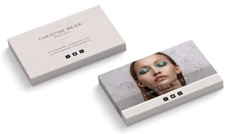 Visitenkarten personalisiert | mit Foto | Design Makeup Artist # 2 | 2-seitig | Querformat | Menge + Papier zur Auswahl | selbst gestalten | hochwertiger Druck (250 Stück)