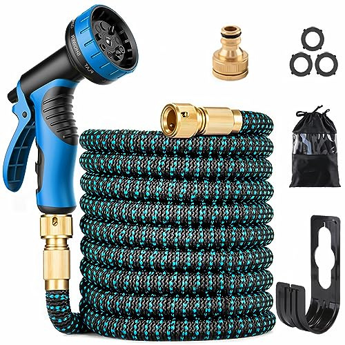 Garden Spray Gun, Foam Water Spray Gun, High Pressure Washing Tool Multifunctional Garden Hose Spray Gun with 10 Spray and Soap Dispenser, Foam Sprayer for Lawn Irrigation, Car Washing (Blue)