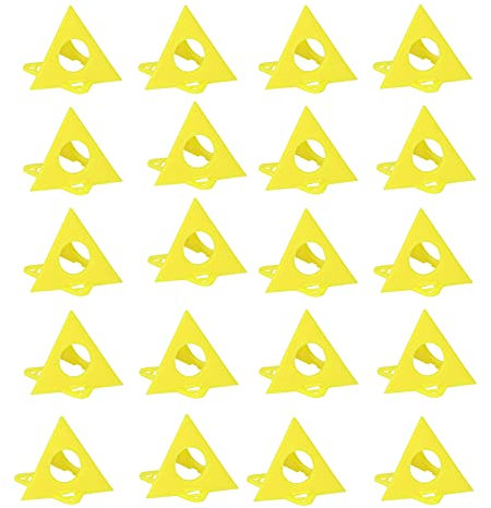 Pyramidenständer-Werkzeug, 20-teiliges Kegelstützständer-Pyramiden-Riser-Kunststoff-Set-Set für Leinwand-Schranktüren, Gelb