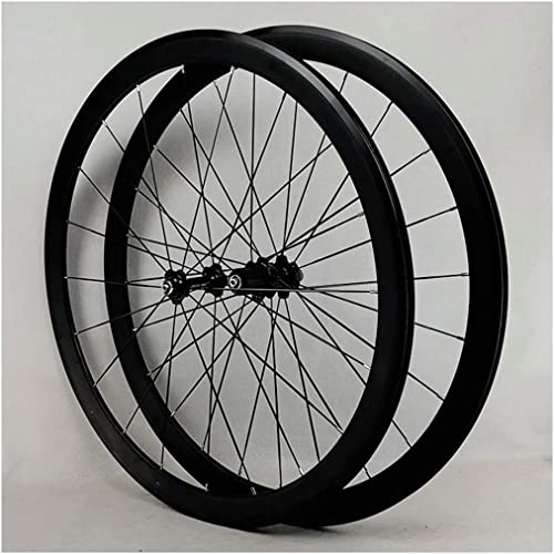Samnuerly Laufradsatz 700c XC Fahrradrad Doppelwandige Leichtmetallfelgen Felgenbremse 20H Rennrad-Laufradsatz QR-Naben mit abgedichtetem Lager 7-12-Gang-Kassetten-Straßenrad