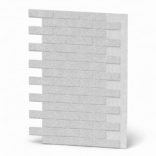 AMK-Fassadensystem – Hochwertige Paneele für Innen & Außen, Dekorative & witterungsbeständige Fassadenverkleidung, (9,4 m² Set), 002 Weiß-grau | Natürliche Steinoptik, Einfache DIY-Montage, Atmungsaktiv, Witterungsbeständig