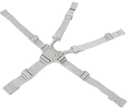 Babysäkerhetsrem Bälte, Universal Barnstolsremmar Justerbart 5-punkts Baby Safety Strap Bälte Lättvikts Hopfällbar Barnstol Babysele med Spänne Selar & Koppel för (Grå knapp