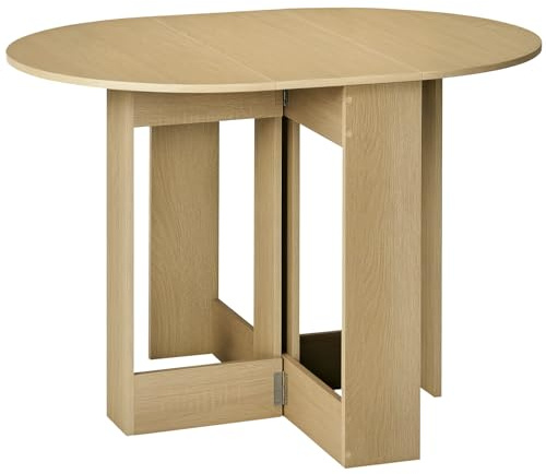 HOMCOM Table Pliable de Cuisine Salle à Manger 2 Abattants Bois Chêne