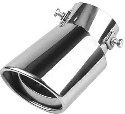 Adunsiaoto Tubo di Punta del Silenziatore di Scarico Acciaio Inossidabile Uscita Curva, Terminale Scarico Per Auto, Punte di Scarico per Auto, Coperchio Di Scaricos Terminale(Argento-Curvo)