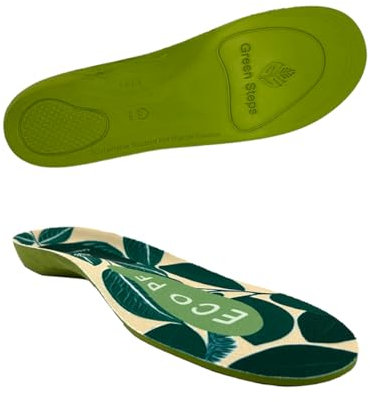Green Steps ECO Semelles intérieures pour fasciite plantaire - Inserts orthopédiques à base de plantes pour soutien et confort du pied - Convient pour baskets, bottes et chaussures de tous les jours