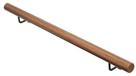 Pasamanos para Escaleras Interiores Exteriores Pasamanos de Madera Barandilla para Escaleras de Pared con 2 Soportes de Acero Inoxidable Asidero de Seguridad para Barandilla (80cm)