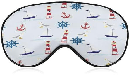 Lustige Schlafmaske, maritime Seiden-Augenmaske mit verstellbarem Riemen, Schlafmaske für Damen und Herren, Reisen, Nickerchen, Meditation
