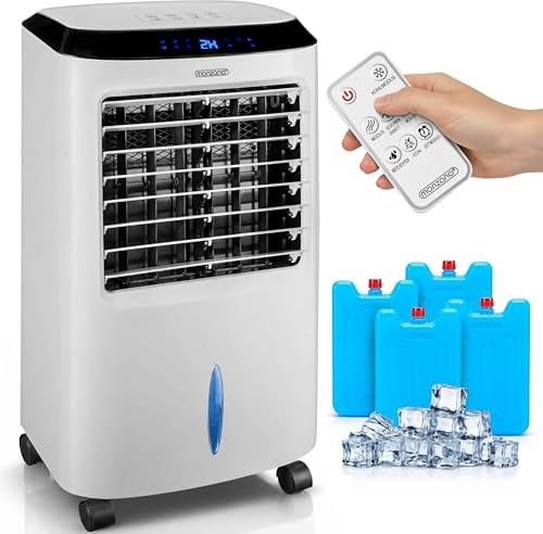 MONZANA® Aircooler 4in1 10L Tank Fernbedienung LED Display Luftkühler Ionisator Ventilator Klimagerät Turmventilator Säulenventilator Luftbefeuchter