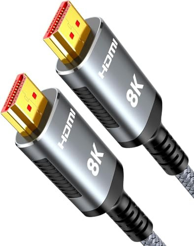 Highwings Glasfaser HDMI Kabel 15Meter 8K, HDMI 2.1 Kabel 48Gbps Ultra Highspeed 8K@60Hz 4K@120Hz 7680P HDR10 eARC DTS:X 3D HDCP 2.2&2.3, Kompatibel mit PS5/4/3 HDTV Blu-ray Player Monitor