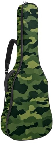 Schöne Tasche für Akustikgitarre mit Staufächern und Schutzschicht, gelbes Camouflage-Muster, Mehrfarbig Nr. 08, 42.9x16.9x4.7 in, Gitarrentasche