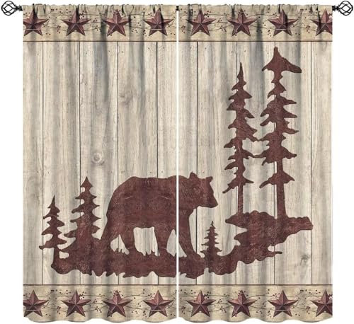 Kinder Verdunkelungsvorhänge Tierbär 3D Polyester Ösen Vorhang, Für Wohnzimmer Schlafzimmer Kinderzimmer Junge Mädchen Zimmer Blickdicht Schallschutzvorhänge 2Er Set 300 (B) X 280 (H) C 9426351171038