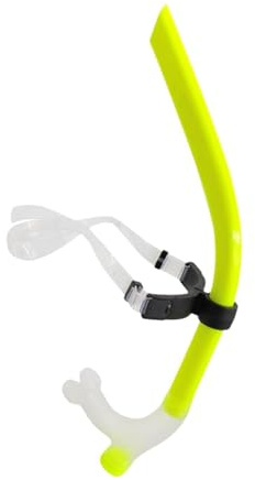 LOVIVER Tuba de plongée Tuba Frontal de Natation avec Embout buccal Tube respiratoire Tuyau Tuba à Dessus Sec pour Adultes Sports Nautiques Plongée en apnée, Jaune