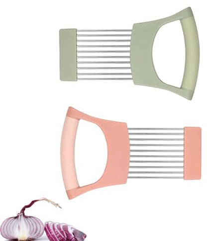 2 Pcs Onion Slicer Holder Stainless Steel Potato Slicing Fork Multi Function Vegetable Slicer Holder Handheld Slicing Helper for Slicing Cutting Carrot Tomato Potato Fruit Meat