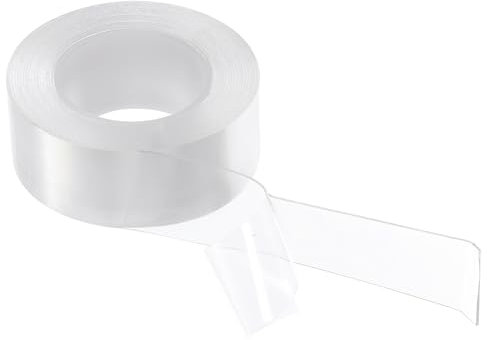 QUARKZMAN Cinta Adhesiva de Doble Cara Nano Tape 10FT x 1 x 0.04 Cinta de Montaje Transparente Removible Multiusos Lavable Impermeable para Colgar Cuadros con Tiras Adhesivas, Decoración