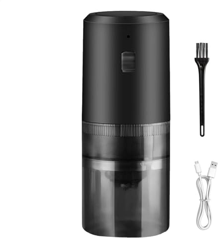 Macchina da caffè con macinino, macchina da caffè portatile leggera, ricaricabile, per viaggi, campeggio, guida e uffici domestici, 18 x 8 cm