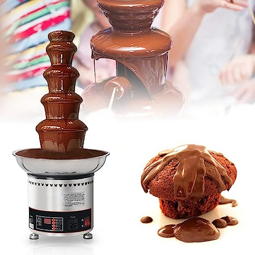 KLYDBMYT Fuente de Chocolate Comercial, máquina de Cascada para Fondue de Chocolate de Gran Capacidad de 4/5/6/7 Niveles, Ajustable Entre 30 ℃ y 110 ℃, para Equipos de Buffet para Fiestas y Bodas (5)