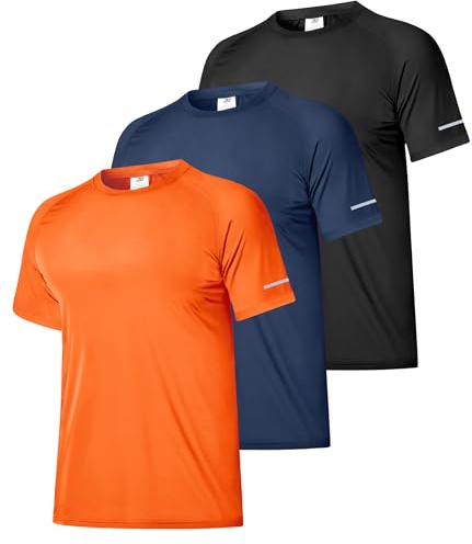 Boyzn 1 eller 3-pack herr rashguard kortärmad UPF 50+ solskydd simtröja snabbtorkande strandt-shirt för surfing fiske, XL