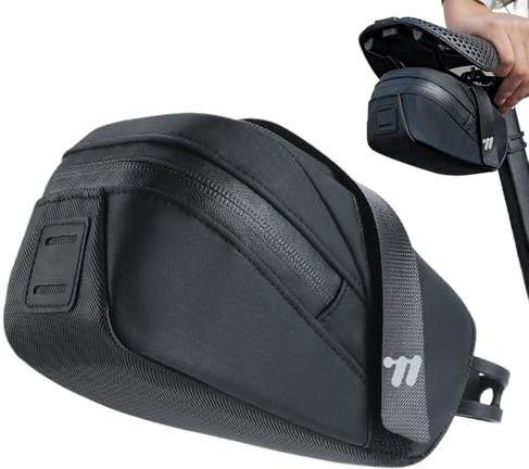 Fahrradsatteltasche – Fahrradtasche, leichte Rückentasche | wasserdichte Hülle mit sicherem Verschluss, diskretes Fach unter dem Sitz für Werkzeuge, Energieriegel und Zubehör während der