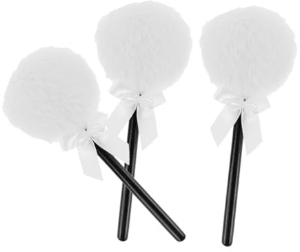 BESTYASH 3 Stück Flauschige Puderquaste Mit Langer Schleife Wiederverwendbare Makeup Quaste Für Damen Weiche Körper Und Gesichts Puderquaste Schweißabsorbierend Und Waschbar