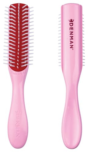 Denman D14 Pink Crush 5-radig hårborste – minirullsdefiniering och stylingborste för alla hårtyper – utjämning, hårtorkning, blötlocksstyling, minskar frizz och brott