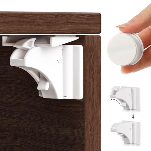 Blocca Cassetti per Bambini (15 serrature + 3 chiavi) Chiudi Cassetti Bambini Magnetico Anti-Apertura, Adatto a chiusura cassetti/armadi domestici | Installazione senza perforazione