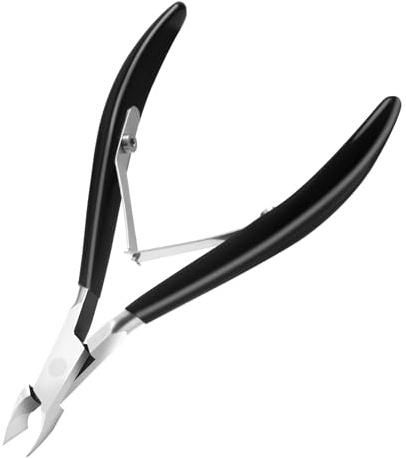 CGBE Coupe Cuticule Professionnel: Pince à Cuticules Tranchants en Acier Inoxydable - Poignée Antidérapante - Dissolvant pour Cuticules et Peaux Mortes - Noir
