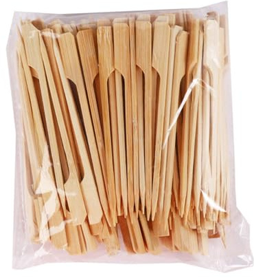 Lot de 100 brochettes multifonction en bois, à la viande, aux fruits, convient pour griller, barbecue, bois