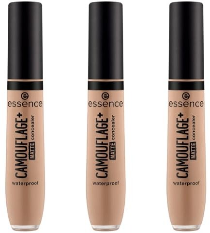 essence CAMOUFLAGE+ MATTE concealer, Nr. 170, Nude, langanhaltend, mattierend, abdeckend, matt, vegan, ölfrei, ohne Parabene, ohne Mikroplastikpartikel, 3er Pack (3x8ml)