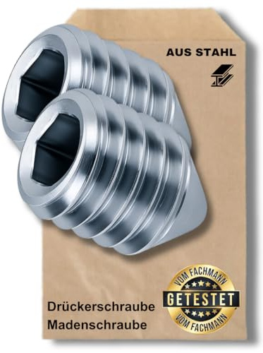 Präzisions Drückerschraube M6 × 8 mm – Madenschraube aus Stahl – Befestigungsschraube für Türdrücker & Beschläge (2 Stück)