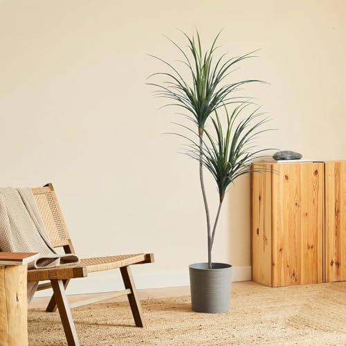 BLAINE Planta Artificial de Yuca 160 cm Decoración de Interiores y Terrazas con Aspecto Hiperrealista Que No Necesita Mantenimiento